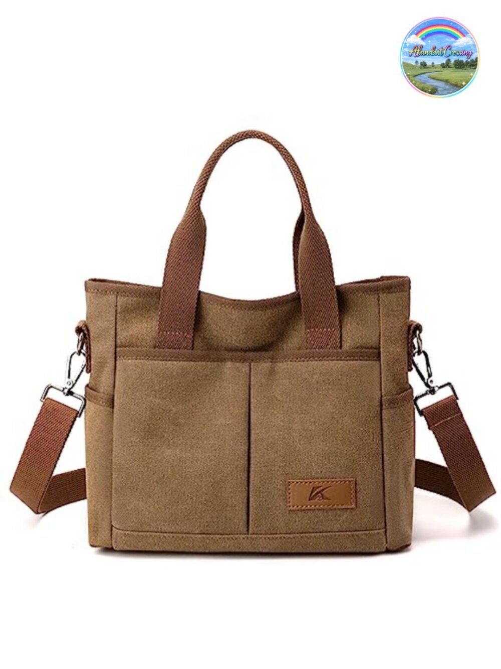 Canvas Multi Pocket Tote Purse Small Crossbody Shoulder Bag Everyday